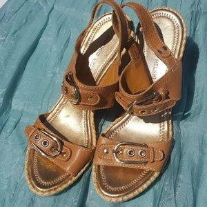 Gianni Bini Gold Wedge Heels